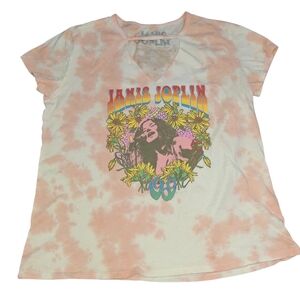 Torrid Janis Joplin Graphic Tee - Peach & White Tie-Dye Size 00